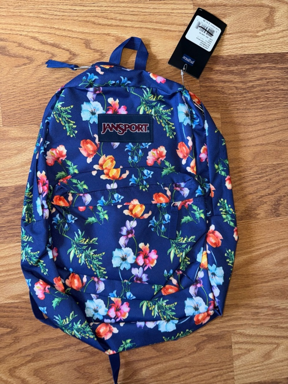 JanSport Navy Floral Print Backpack blue flowers new
